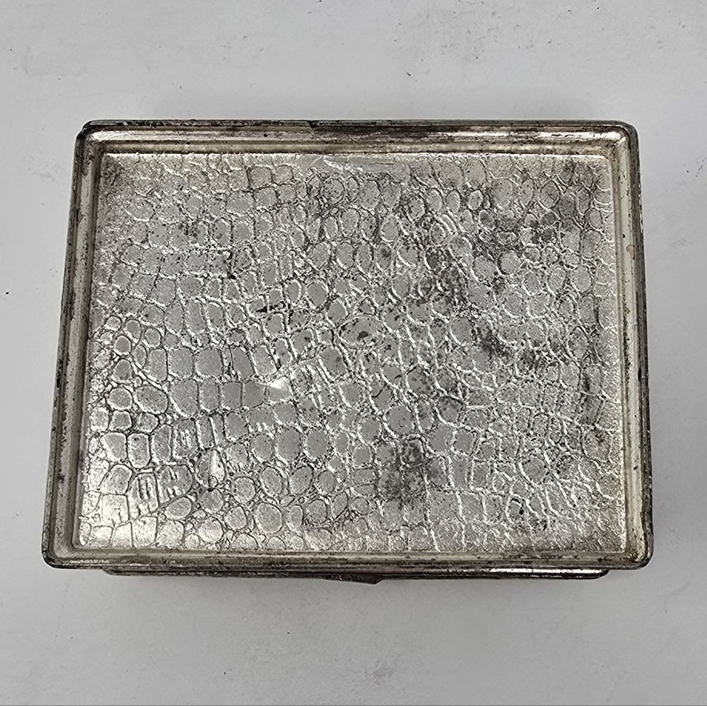 Vtg french jewelry box vanity trinket box casket engraved hinged florentine - Picture 8 of 12